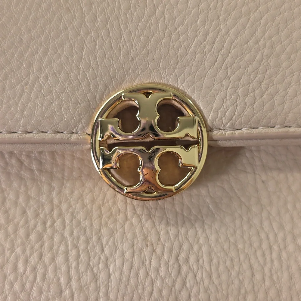 Tory Burch Peach/Gold Leather‎ Duet Chain Shoulder Bag